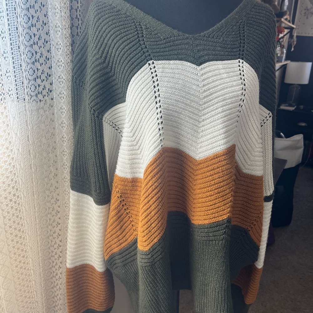 Colorblock V-Neck Sweater